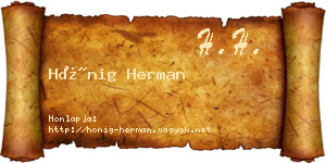 Hönig Herman névjegykártya