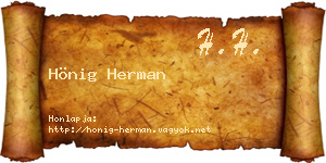 Hönig Herman névjegykártya