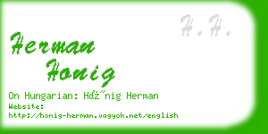 herman honig business card